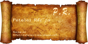 Petelei Róza névjegykártya
